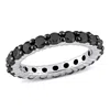 Mimi & Max 2ct Tdw Black Diamond Eternity Ring Black Rhodium Plated 14k White Gold In Black