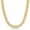 Mimi & Max 2ct Tdw Diamond S-link Tennis Necklace In Yellow Silver In Silver
