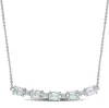 Mimi & Max 2ct Tgw Aquamarine 1/7ct Tw Diamond Rounded Bar Necklace 14k White Gold In Transparent
