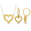 Mimi & Max 2ct Tgw Citrine Open Heart Jewelry Set 10k Yellow Gold In Yellow