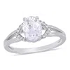 Mimi & Max 2ct Tgw Created White Sapphire Diamond Accent Engagement Ring 10k White Gold In White