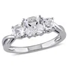 Mimi & Max 2ct Tgw Created White Sapphire Engagement Ring Diamond Accent 10k White Gold In White