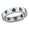 Mimi & Max 2ct Tgw London Blue Topaz Heart Eternity Ring In Sterling Silver