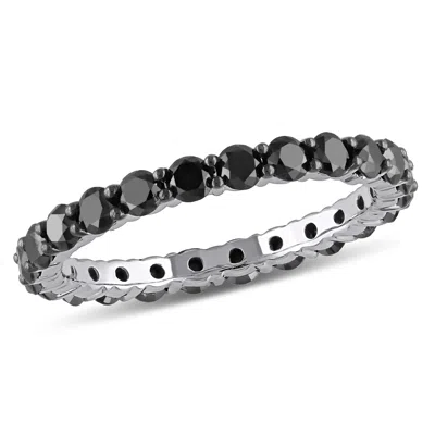 Mimi & Max 2ct Tw Black Diamond Eternity Band 14k White Gold