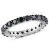 Mimi & Max 2ct Tw Black Diamond Eternity Ring 14k White Gold In Black