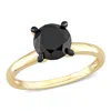 Mimi & Max 2ct Tw Black Diamond Solitaire Engagement Ring 14k Yellow Gold In Black