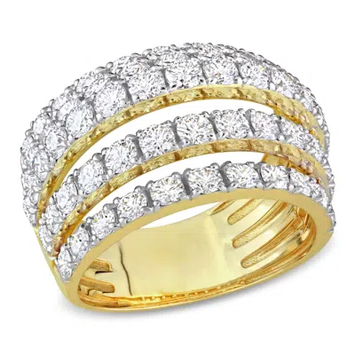 Mimi & Max 3 1/10ct Tdw Diamond Coil Ring In 14k Yellow Gold In Silver