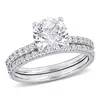 Mimi & Max 3 1/10ct Tgw Created White Sapphire Bridal Ring Set In 10k White Gold In White