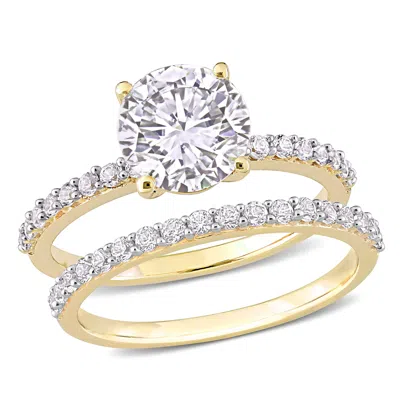 Mimi & Max 3 1/10ct Tgw Created White Sapphire Ring Bridal Ring Set In 10k Yellow Gold