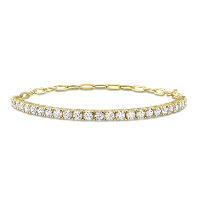 Mimi & Max 3 1/2 Ct Tgw Cubic Zirconia Tennis Bracelet In Yellow Plated Sterling Silver