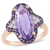 Mimi & Max 3 1/2ct Tgw Amethyst And White Topaz Ring Rose Silver In Purple
