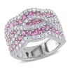 Mimi & Max 3 1/2ct Tgw Pink And White Sapphire Pave Infinity Ring Sterling Silver In Pink