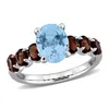Mimi & Max 3 1/2ct Tgw Sky Blue Topaz And Smokey Quartz Ring In Sterling Silver