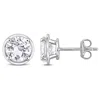 Mimi & Max 3 1/4ct Tgw Created White Sapphire Bezel Style Stud Earrings In Sterling Silver In White