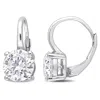 Mimi & Max 3 1/5ct Dew Created Moissanite Solitaire Leverback Earrings In Sterling Silver In Silver