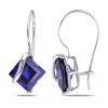 Mimi & Max 3 3/8 Ct Tgw Square Cut Created Blue Sapphire Earrings In 10k White Gold In White