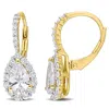 Mimi & Max 3 5/8 Ct Tgw Created White Sapphire Teardrop Leverback Earrings In Yellow Plated Sterling Silver In Yellow