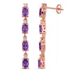 Mimi & Max 3 5/8ct Tgw Amethyst And White Topaz Drop Earrings In Rose Plated Sterling Silver In Multi