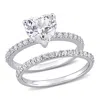 Mimi & Max 3 Ct Tgw Heart Cut Created White Sapphire Engagement Ring And Matching Eternity Ring 2pc Set In 10k  In White