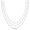 Mimi & Max 3-strand Station Ball Necklace In Sterling Silver - 16+2 In In Silver