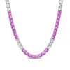 Mimi & Max 30 1/4 Ct Tgw Created Pink Sapphire Created White Sapphire Necklace Yellow Silver In Purple