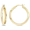 Mimi & Max 30mm Flat Knife Edge Hoop Earrings In Yellow Plated Sterling Silver In Gold