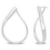 Mimi & Max 30mm Twisted Hoop Earrings In 14k White Gold In Silver