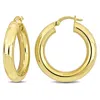 Mimi & Max 30x5mm Hoop Earrings In Yellow Silver In Yellow