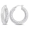 Mimi & Max 30x5mm Round Twist Hoop Earrings In Sterling Silver In Silver