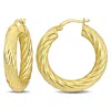Mimi & Max 30x5mm Round Twist Hoop Earrings In Yellow Silver In Yellow