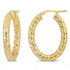 Mimi & Max 31 Mm Diamond Cut Hoop Earrings In Yellow Plated Sterling Silver In Yellow