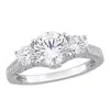 Mimi & Max 3.15ct Tgw Cubic Zirconia 3-stone Engagement Ring Sterling Silver In White
