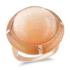 Mimi & Max 31ct Tgw 17mm Simulated Champagne Cat's Eye Ring Rose Silver In Yellow