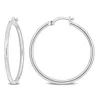 Mimi & Max 32x2mm Hoop Earrings In Sterling Silver In White