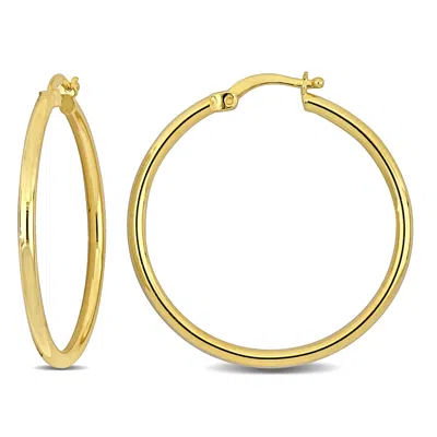Mimi & Max 32x2mm Hoop Earrings In Yellow Plated Silver In Gold