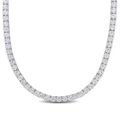 Mimi & Max 33 Ct Tgw Created White Sapphire Tennis Necklace In Sterling Silver