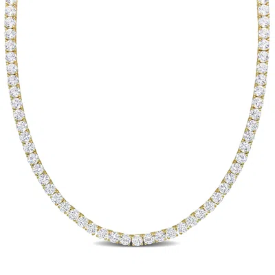 Mimi & Max 33 Ct Tgw Created White Sapphire Tennis Necklace In Yellow Plated Sterling Silver