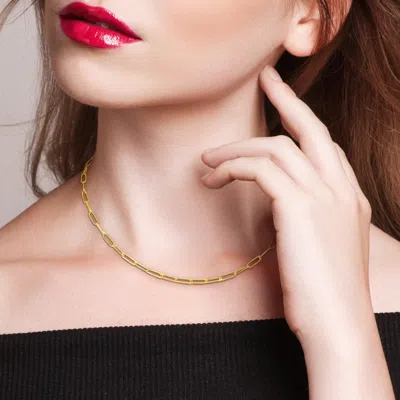 Mimi & Max 3.3mm Polished Paperclip Chain Necklace And Anklet Set 14k Yellow Gold