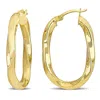 Mimi & Max 33x23mm Hoop Earrings In Yellow Plated Silver In Gold