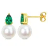 Mimi & Max 3/4ct Tgw Amethyst And 8.5-9mm Cultured Freshwater Pearl Earrings Rose Silver