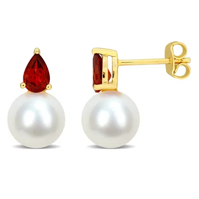 Mimi & Max 3/4ct Tgw Amethyst And 8.5-9mm Cultured Freshwater Pearl Earrings Rose Silver