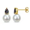 Mimi & Max 3/4ct Tgw Amethyst And 8.5-9mm Cultured Freshwater Pearl Earrings Rose Silver