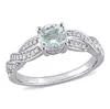 Mimi & Max 3/4ct Tgw Aquamarine And 1/4ct Tw Diamond Infinity Ring 14k White Gold In Blue