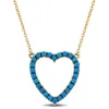 Mimi & Max 3/4ct Tgw Composite Blue Turquoise Heart Necklace In Yellow Silver-18 In + 2 Ext. In Blue