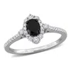 Mimi & Max 3/4ct Tw Black And White Diamond Engagement Ring In 14k White Gold