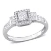 Mimi & Max 3/4ct Tw Princess And Round Diamond Halo Engagement Ring 14k White Gold In White