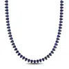 Mimi & Max 35 Ct Tgw Created Blue Sapphire Tennis Necklace In Sterling Silver In Silver