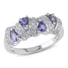 Mimi & Max 3/5ct Tgw Tanzanite Journey Ring In Sterling Silver In Purple