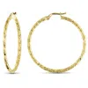 Mimi & Max 35mm Diamond Cut Hoop Earrings In 10k Yellow Gold In Gold