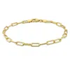 Mimi & Max 3.5mm Fancy Paperclip Chain Bracelet In Yellow Plated Sterling Silver - 7.5 In In Yellow